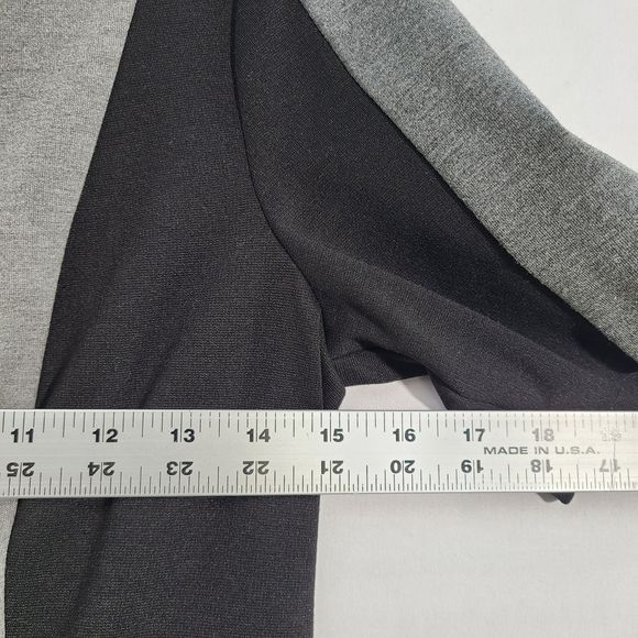 Ann Taylor Loft Petites Gray & Black Color Block Dress Short Sleeves Stretch 2P - Picture 6 of 7
